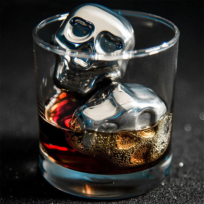 アイス・キューブ　ICE　CUBE　パイプ　スカル　ビンテージ Skull Stainless Steel Ice Cube Cooler – Crystal Rose Wine Co.