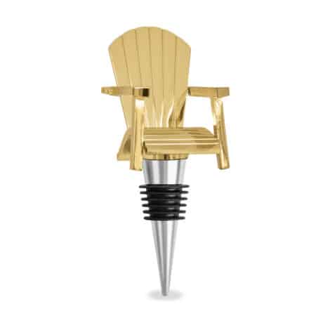 Gold Adirondack Lake chair wine stopper