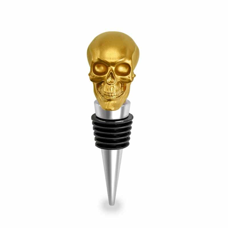 Gold Skull Wine Bottle Stopper